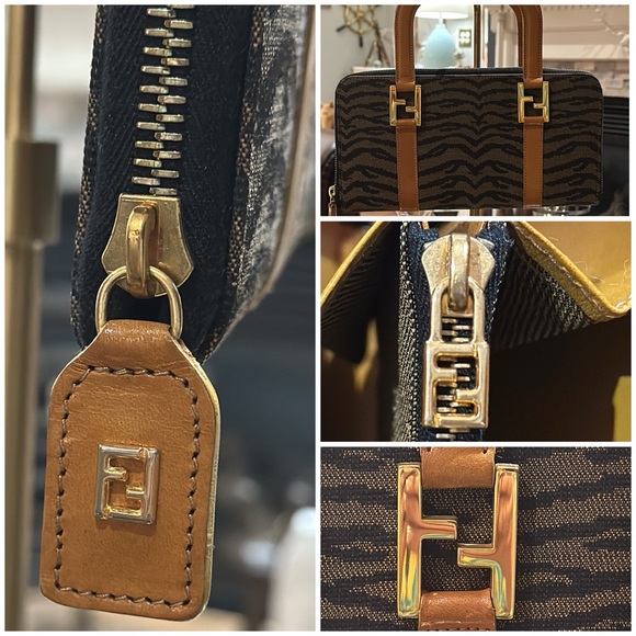 RARE Authentic Fendi Roma S.A.S. FF Vintage Top Handle Wallet Clutch, STUNNING - Picture 6 of 16